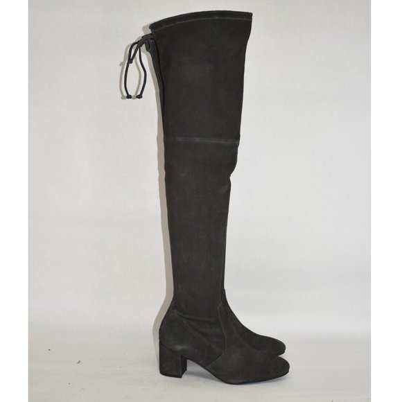 $950 STUART WEITZMAN GENNA CITY SUEDE OVER THE KNEE BOOT slate dark grey 7 (PA36 - Picture 2 of 8